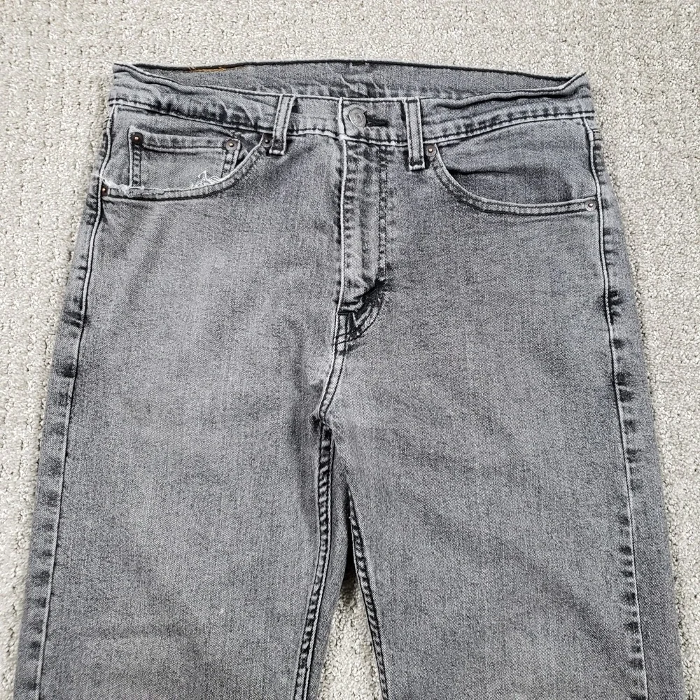 Levi's Jeans Mens 32x32 Gray 505 Regular Straight Faded Black Denim Distressed